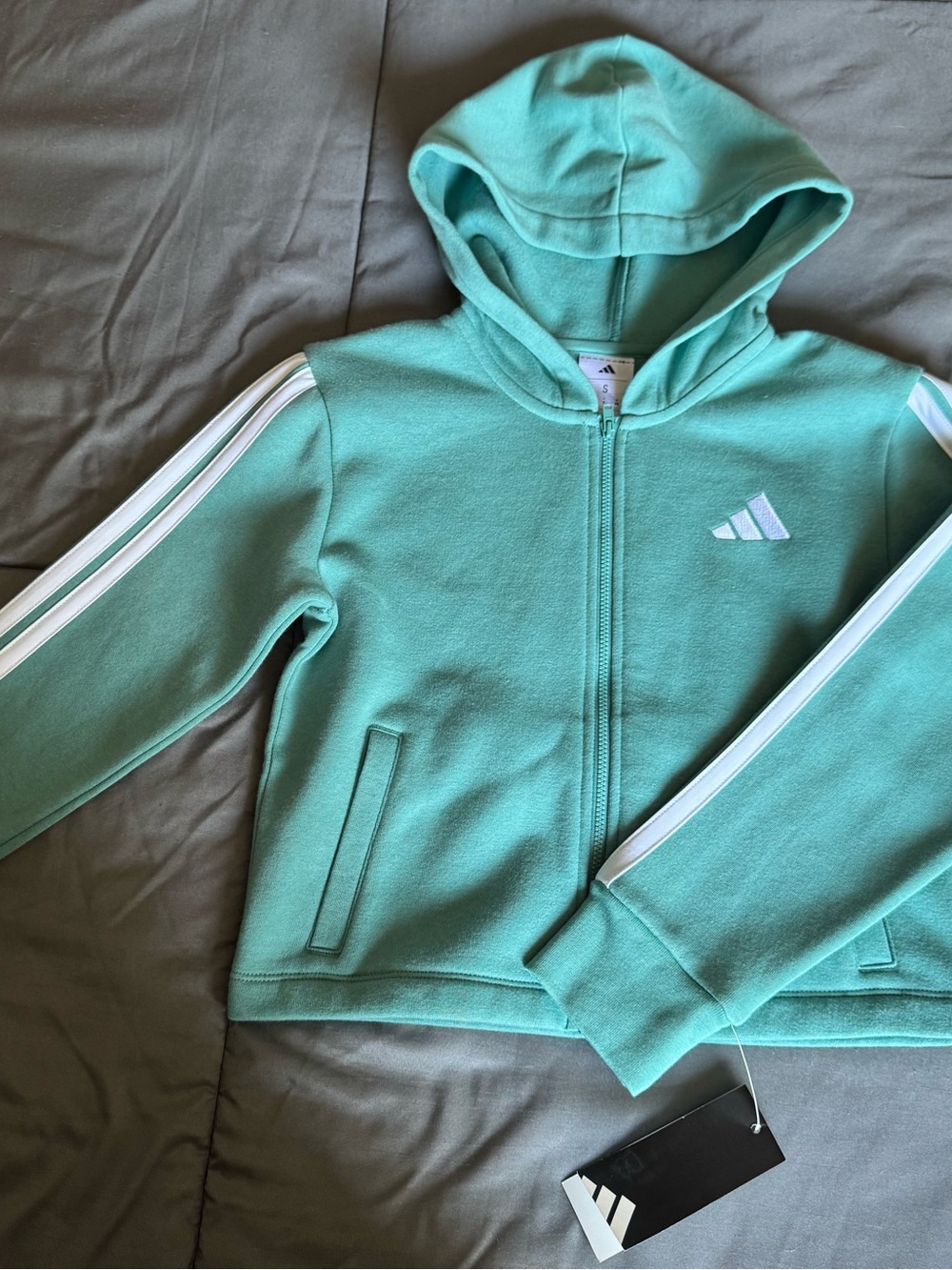 NEW Kids Adidas hoodie zip up S